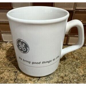 VTG Ceramic GE General Electric Coffee Cup/Mug w/GE Logo & Printing (Never Used)